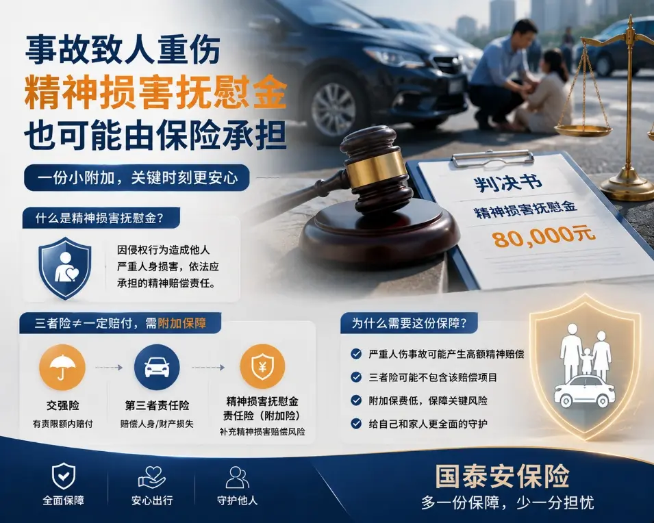 交通事故判赔8万元精神损害抚慰金，三者险200万够不够用？(图1)