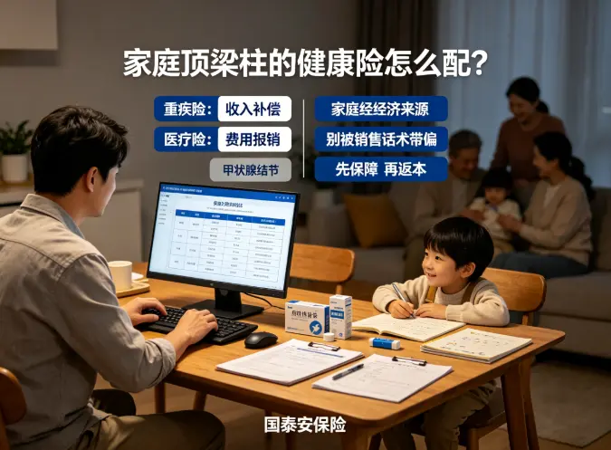  家庭顶梁柱的健康险怎么配？手把手教你分清重疾险和医疗险，不再被销售牵着走(图1)