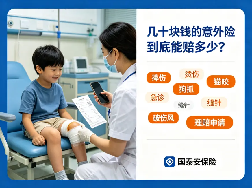 摔伤烫伤猫抓狗咬,几十块钱的意外险到底能赔多少?(图1) 摔伤烫伤猫抓狗咬,几十块钱的意外险到底能赔多少?(图1)